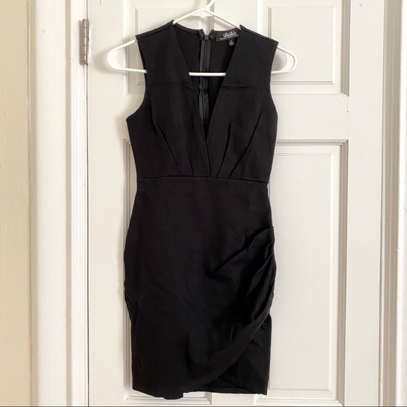 Black Wrap Mini Dress - Picture 3 of 5